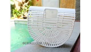bali bamboo handbags white color handmade